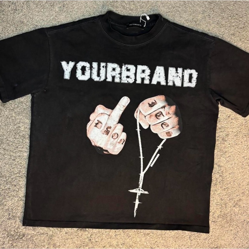 Vetements Black Graphic Kids T-Shirt